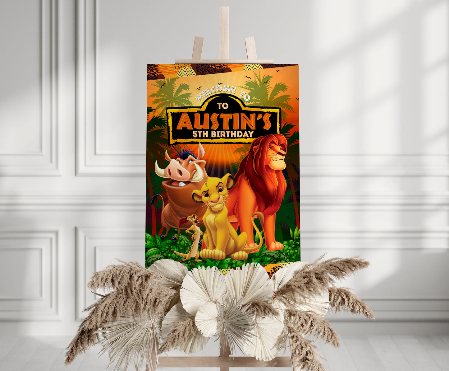 Editable Lion King welcome sign