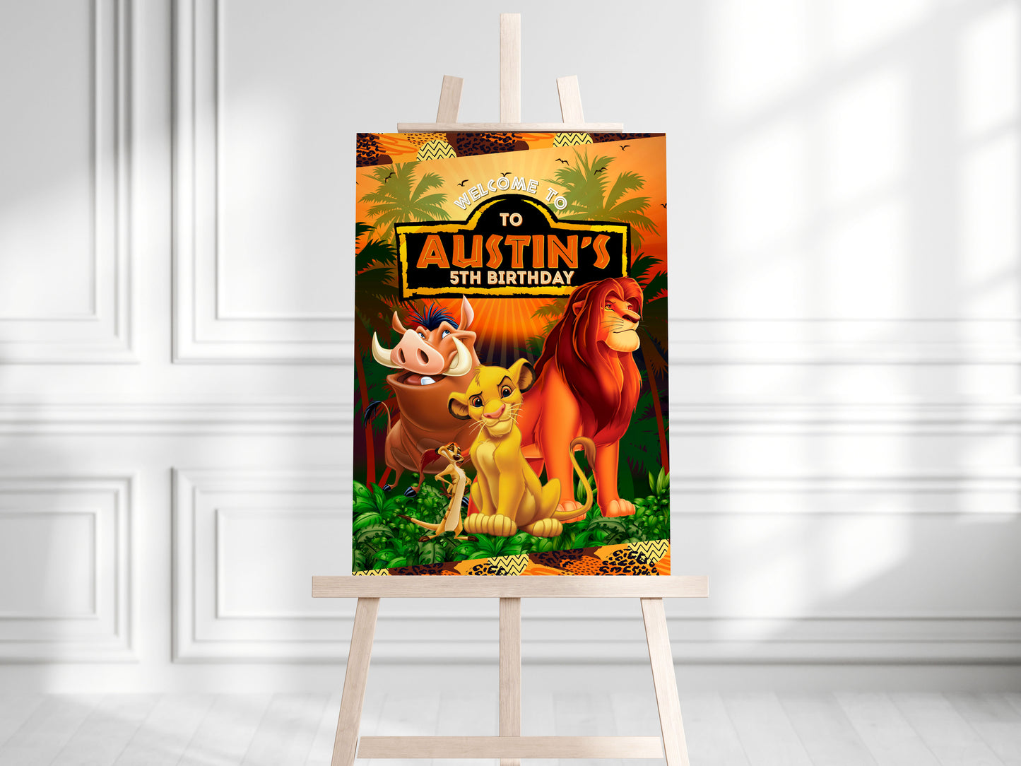 Editable Lion King welcome sign