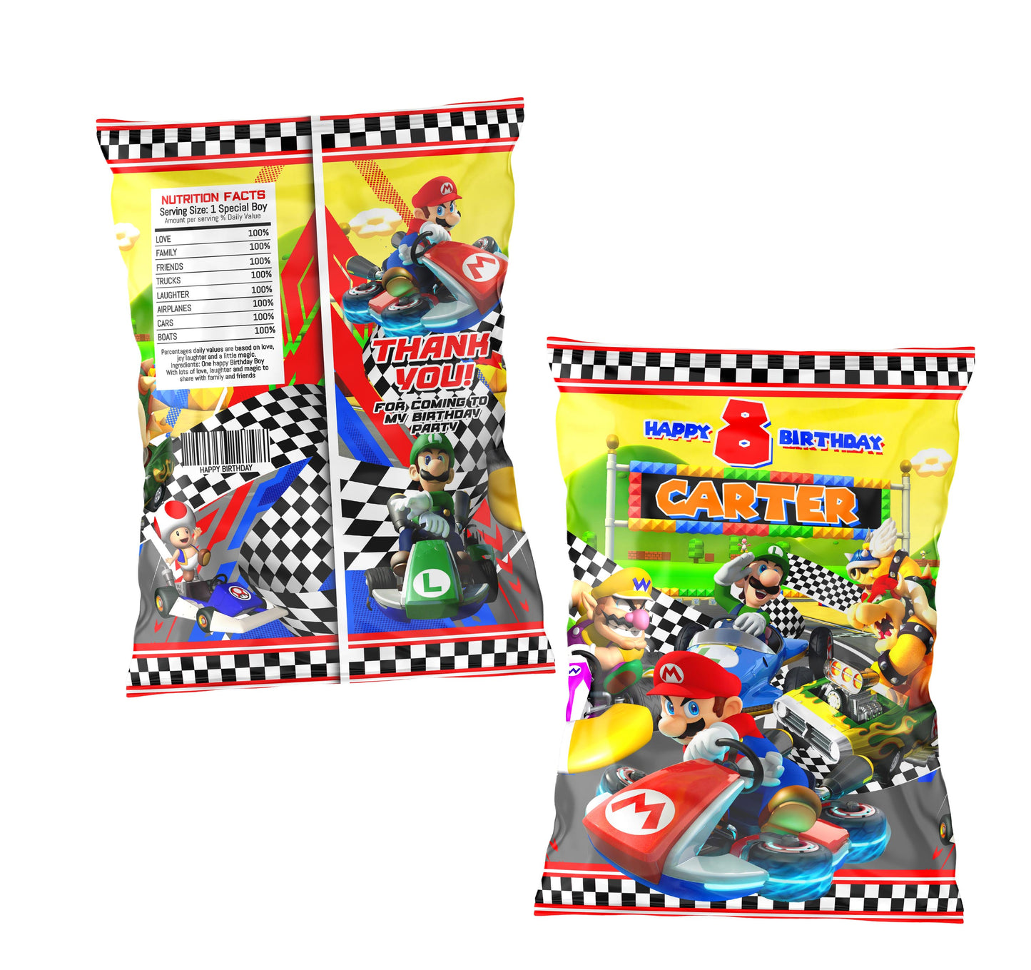 MARIO KART CHIP BAG WRAPPER DESIGN