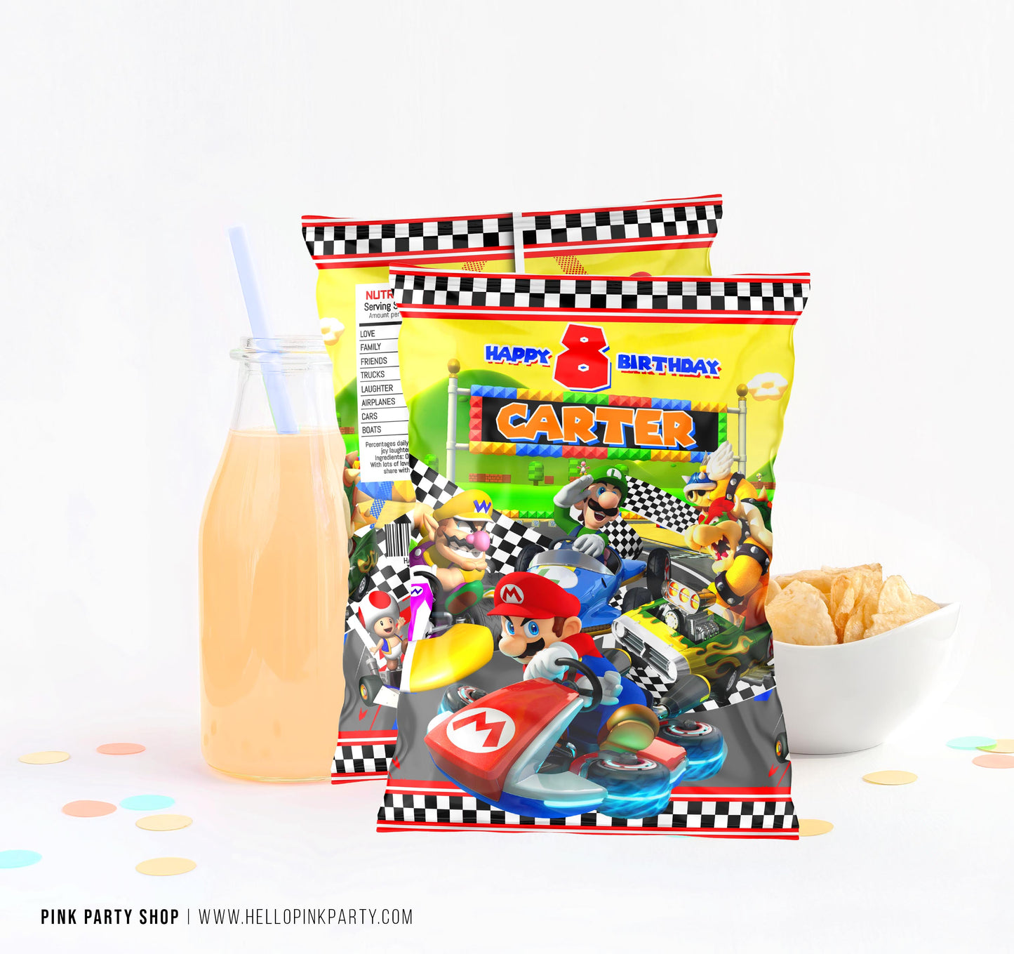 MARIO KART CHIP BAG WRAPPER DESIGN