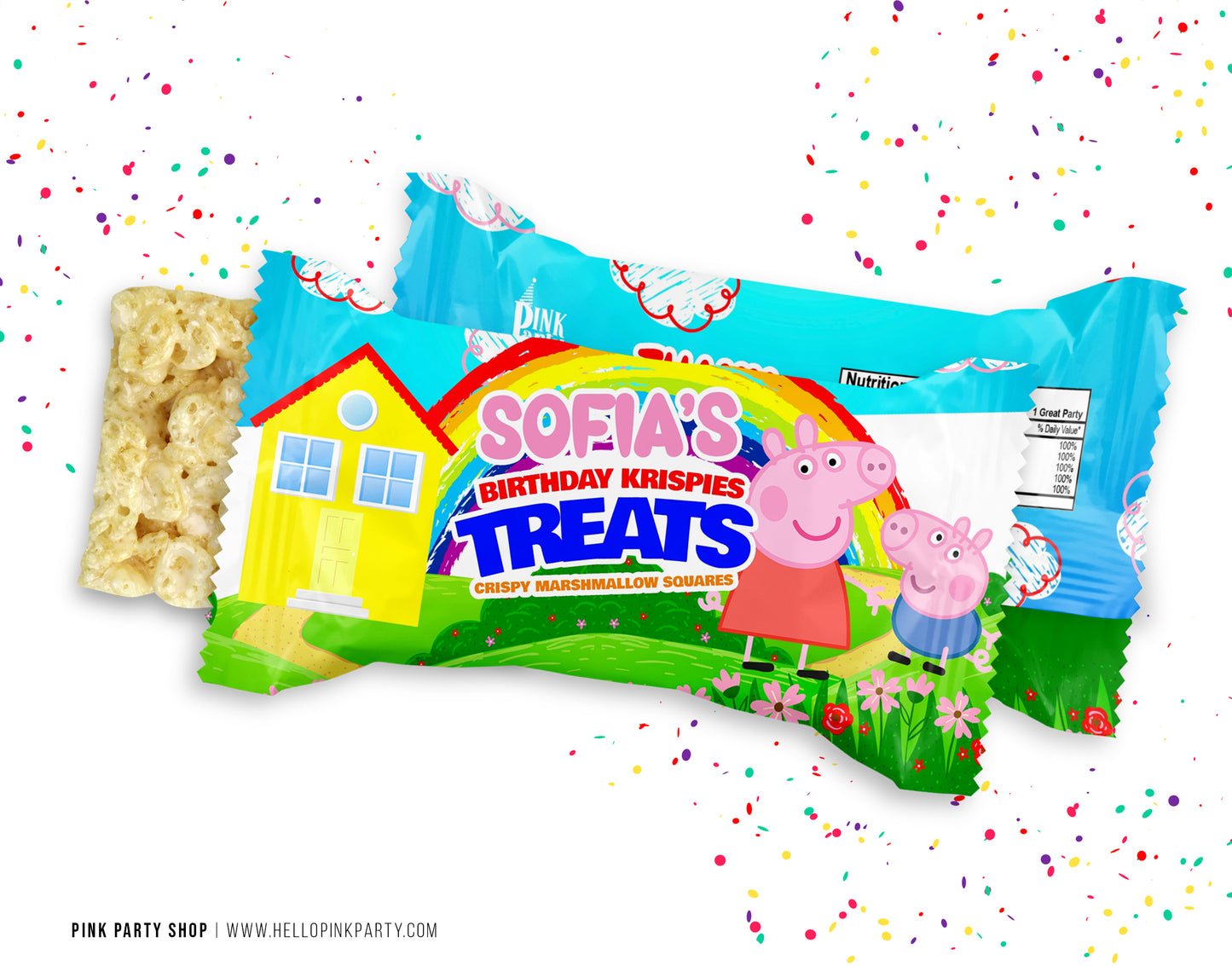 PEPPA PIG EDITABLE RICE KRISPIE TREATS WRAPPER