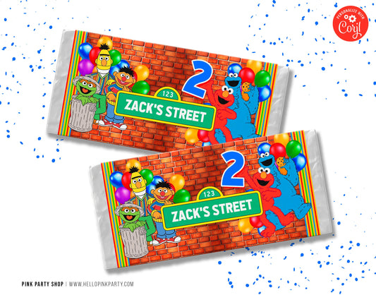 SESAME STREET EDITABLE CANDY BAR WRAPPER DESIGN