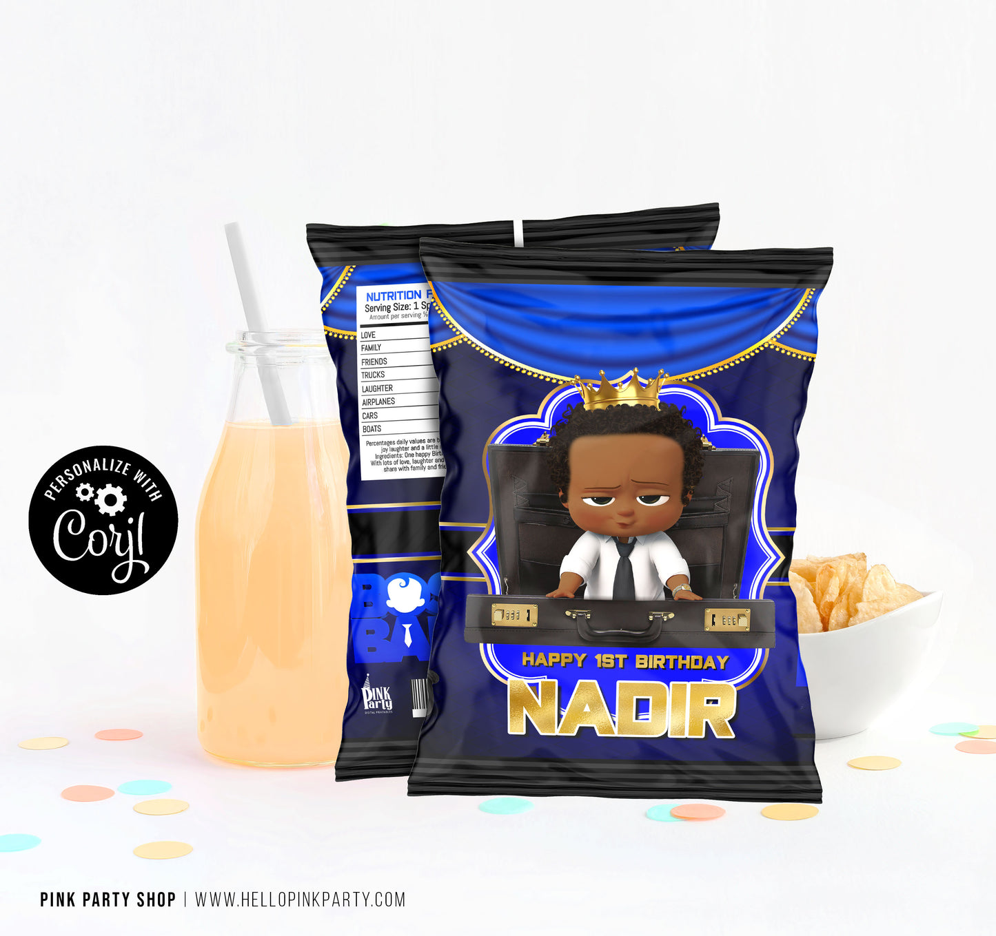 BOSS BABY AFRICAN AMERICAN CHIP BAG WRAPPER DESIGN