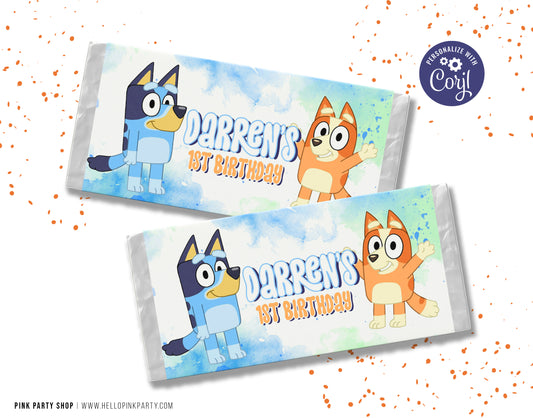 BLUEY EDITABLE CANDY BAR WRAPPER DESIGN