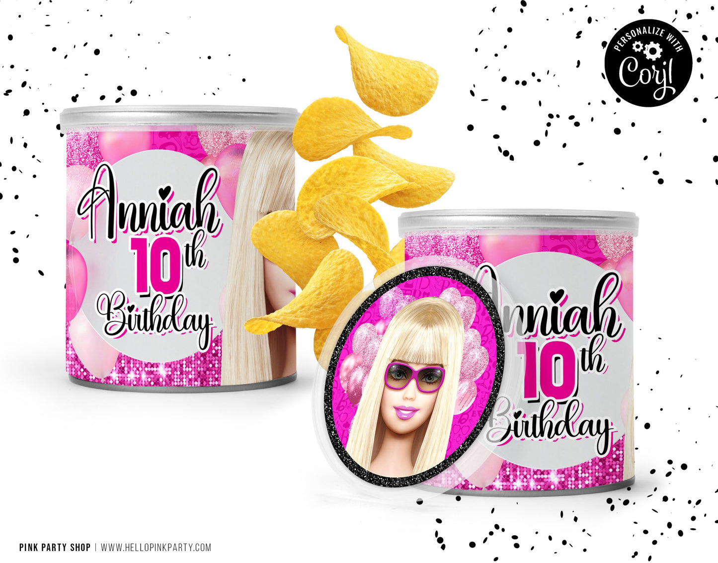 BARBIE PRINGLE WRAPPERS LABELS EDITABLE TEMPLATE