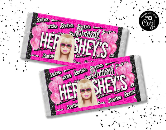 BARBIE EDITABLE CANDY BAR WRAPPER DESIGN