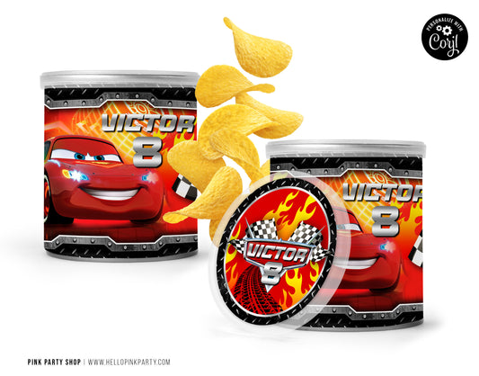 CARS PRINGLE WRAPPERS LABELS EDITABLE TEMPLATE