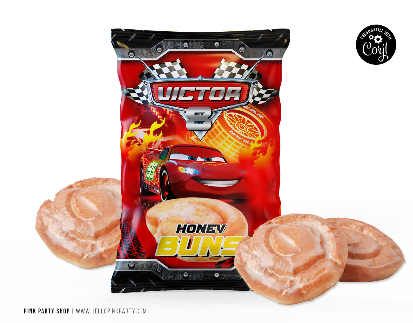 CARS HONEY BUN WRAPPER DESIGN