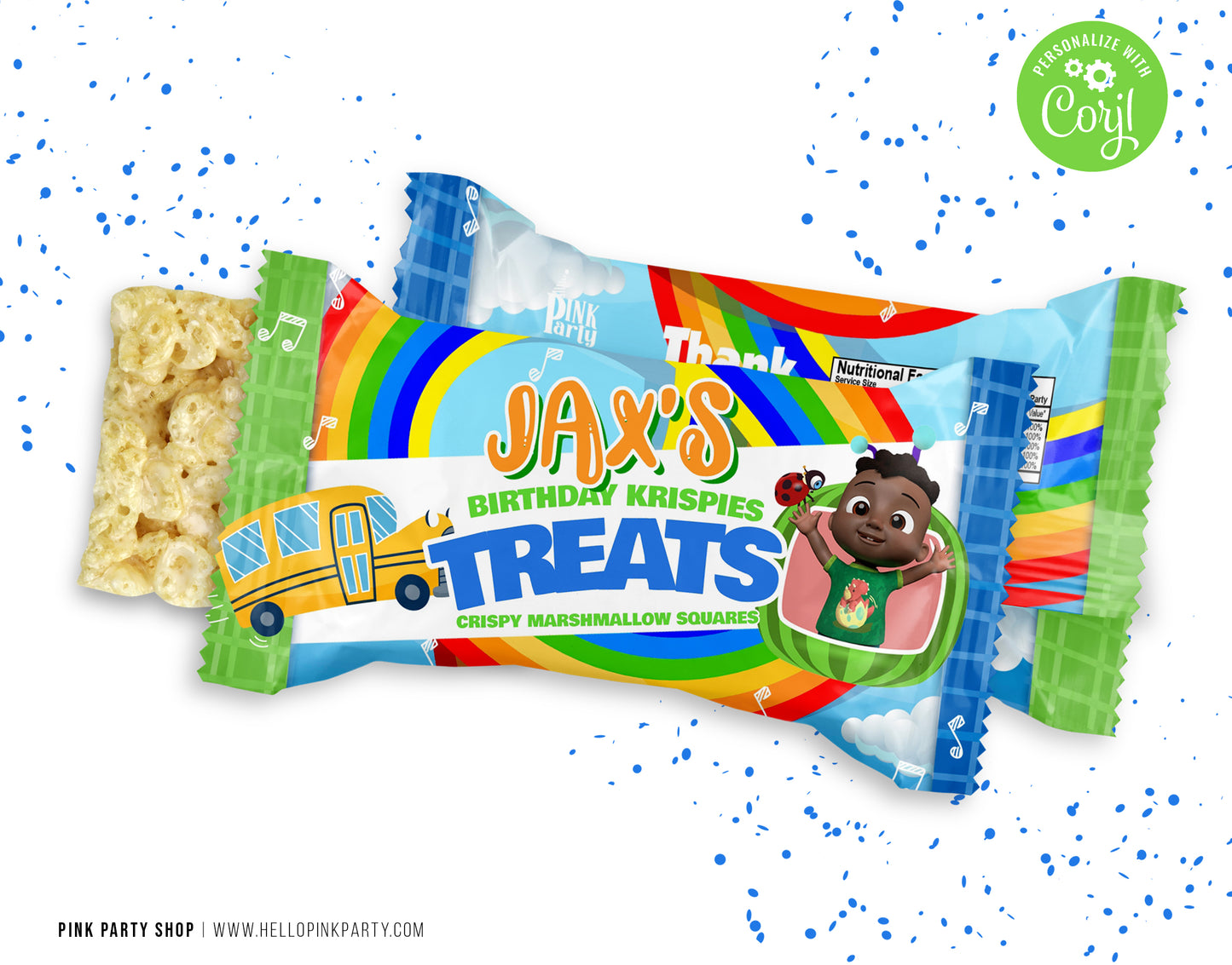 COCOMELON RICE KRISPIE TREATS EDITABLE WRAPPER