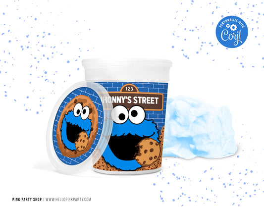 COOKIE MONSTER EDITABLE COTTON CANDY WRAPPER