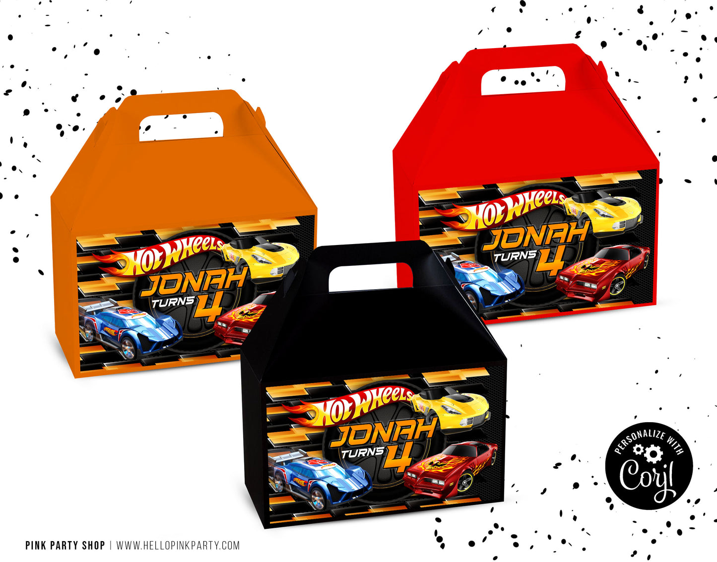 HOT WHEELS EDITABLE GABLE BOX LABELS TEMPLATE