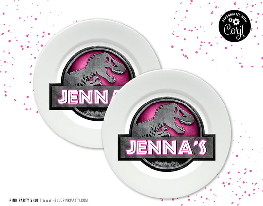 JURASSIC WORLD LOGO PRINTABLE EDITABLE CHARGER INSERT PLATE LABEL