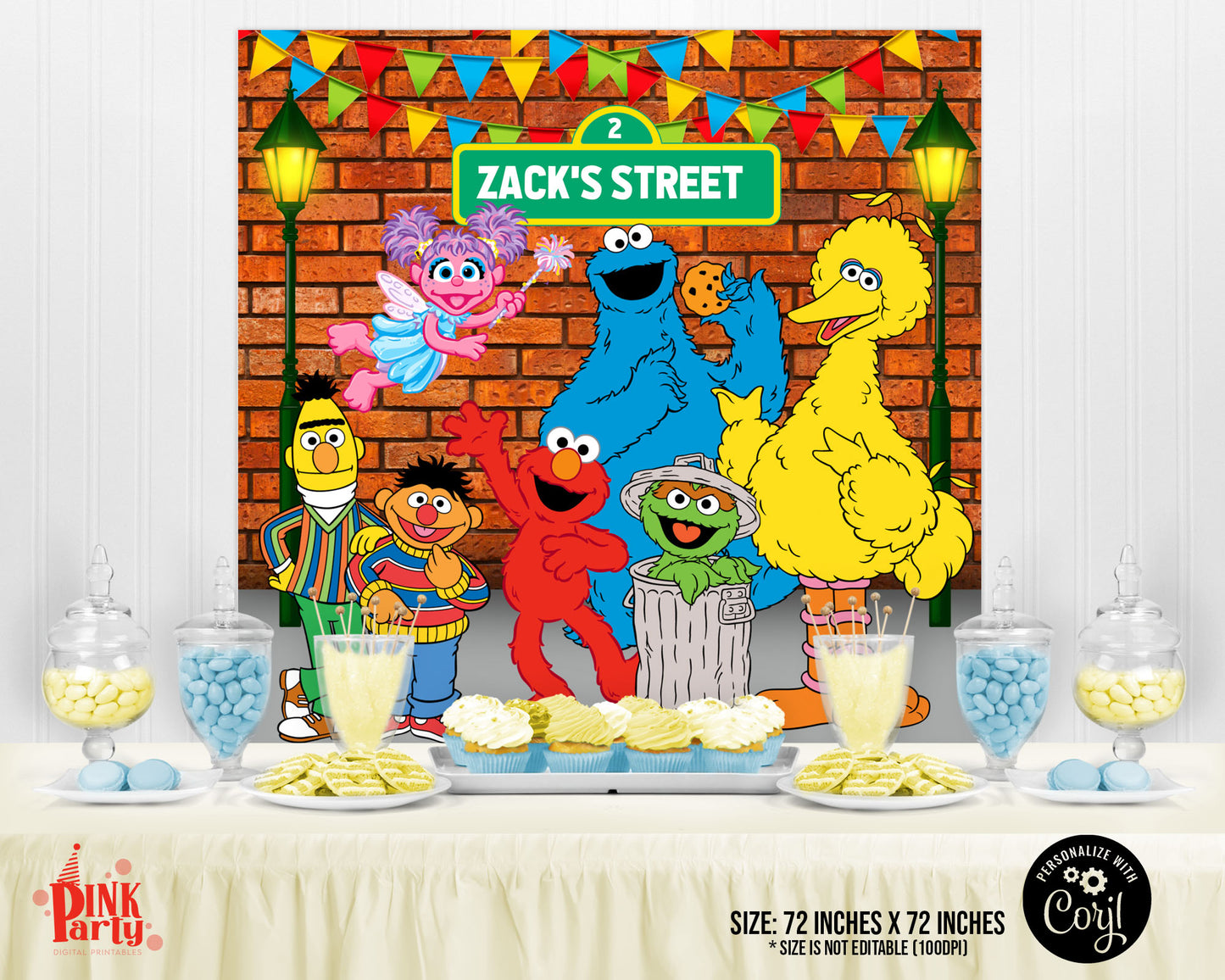 SESAME STREET PRINTABLE EDITABLE BACKDROP DESIGN