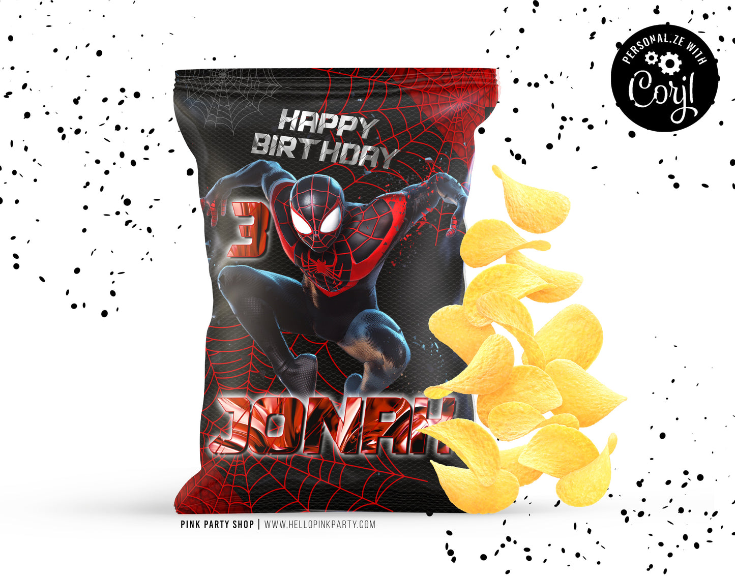 SPIDERMAN MILES MORALES EDITABLE CHIP BAG WRAPPER DESIGN