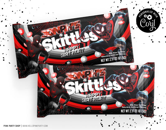 SPIDERMAN MILES MORALES SKITTLES BAG WRAPPER DESIGN