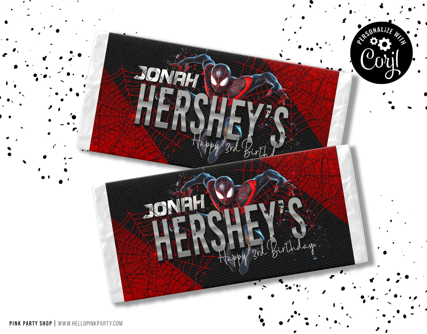 SPIDERMAN MILES MORALES EDITABLE CANDY BAR WRAPPER DESIGN