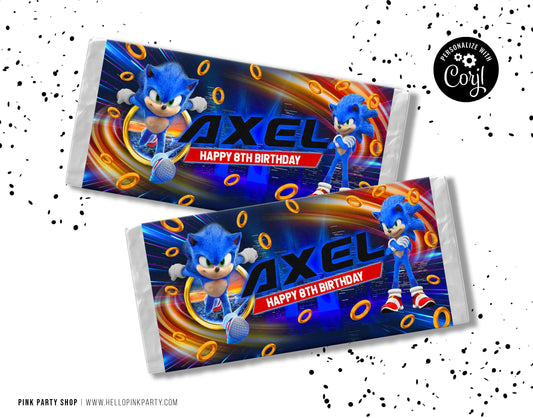 SONIC EDITABLE CANDY BAR WRAPPER DESIGN