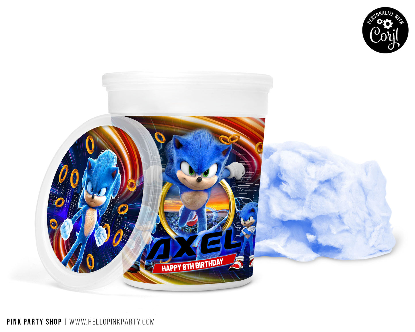 SONIC THE HEDGEHOG EDITABLE COTTON CANDY WRAPPER