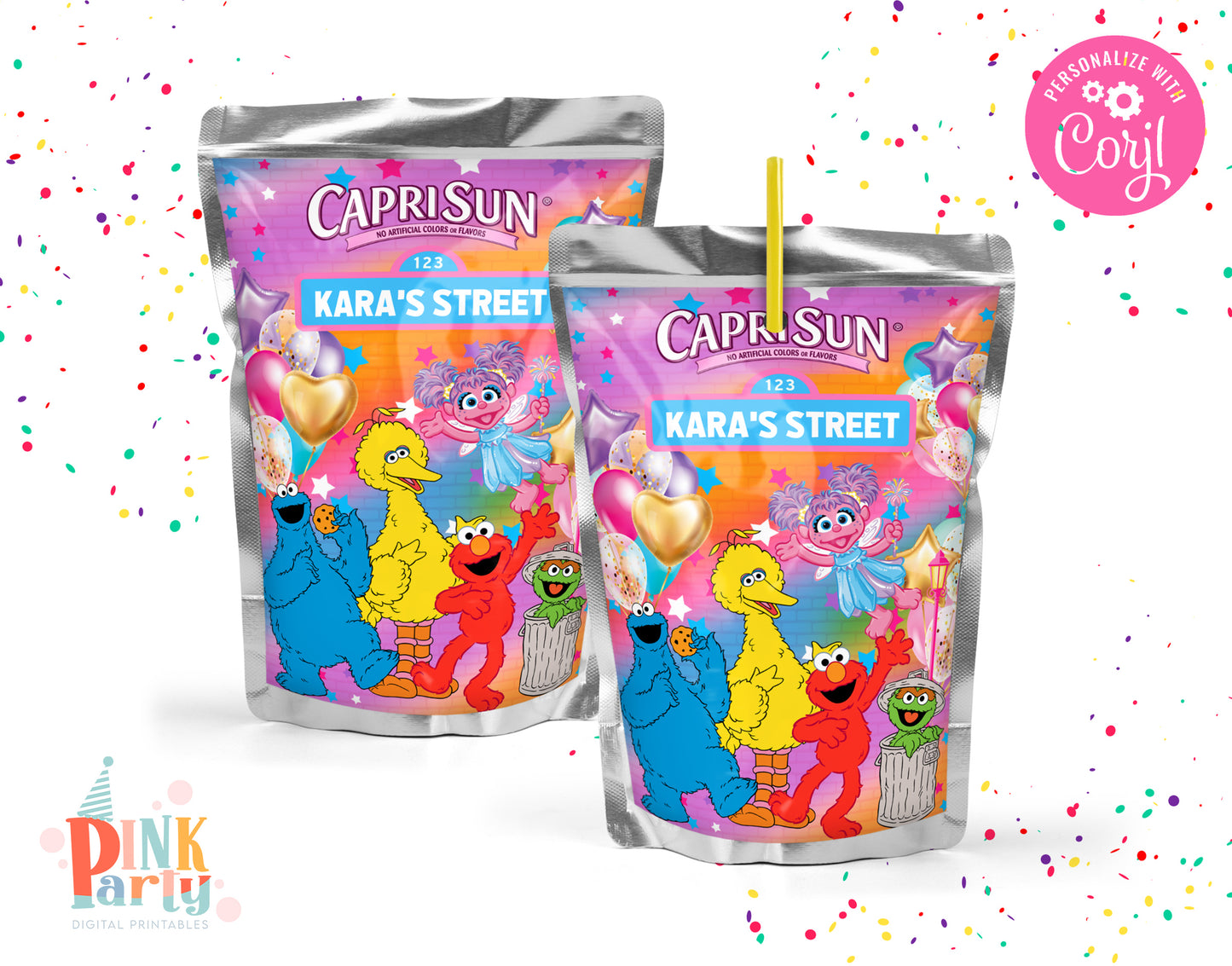 ABBY CADABBY CAPRI SUN JUICE POUCH EDITABLE LABEL