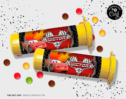 CARS PRINTABLE M&M'S TUBE WRAPPER EDITABLE TEMPLATE