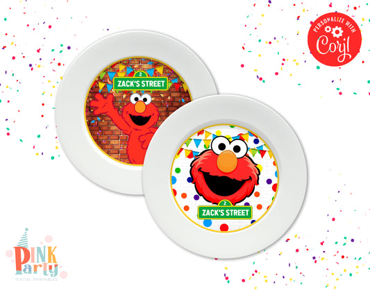 ELMO SESAME STREET PRINTABLE EDITABLE CHARGER INSERT PLATE LABEL