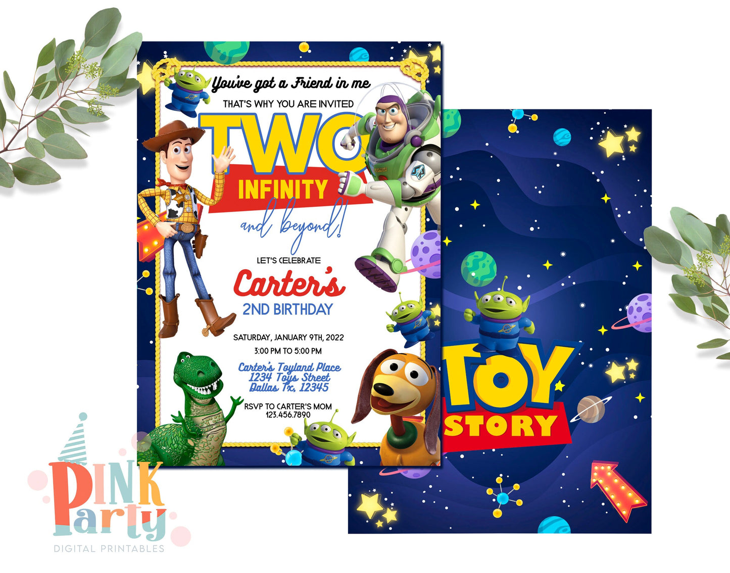 TOY STORY BUZZ LIGHTYEAR EDITABLE INVITATION