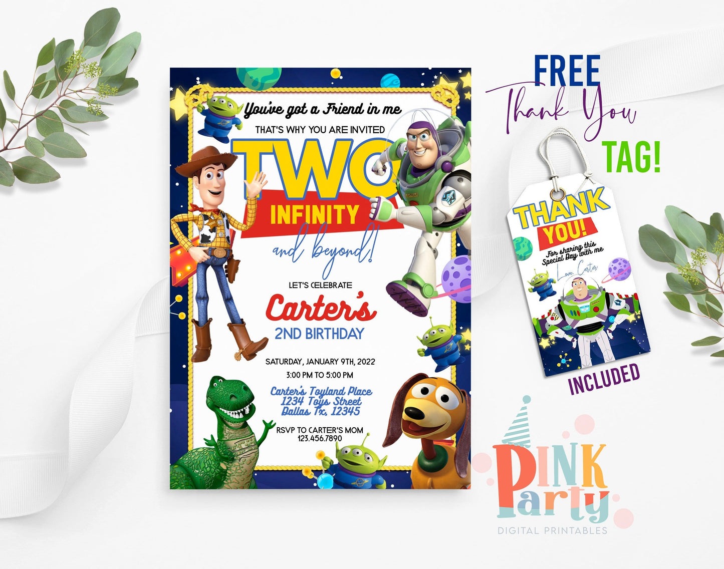 TOY STORY BUZZ LIGHTYEAR EDITABLE INVITATION