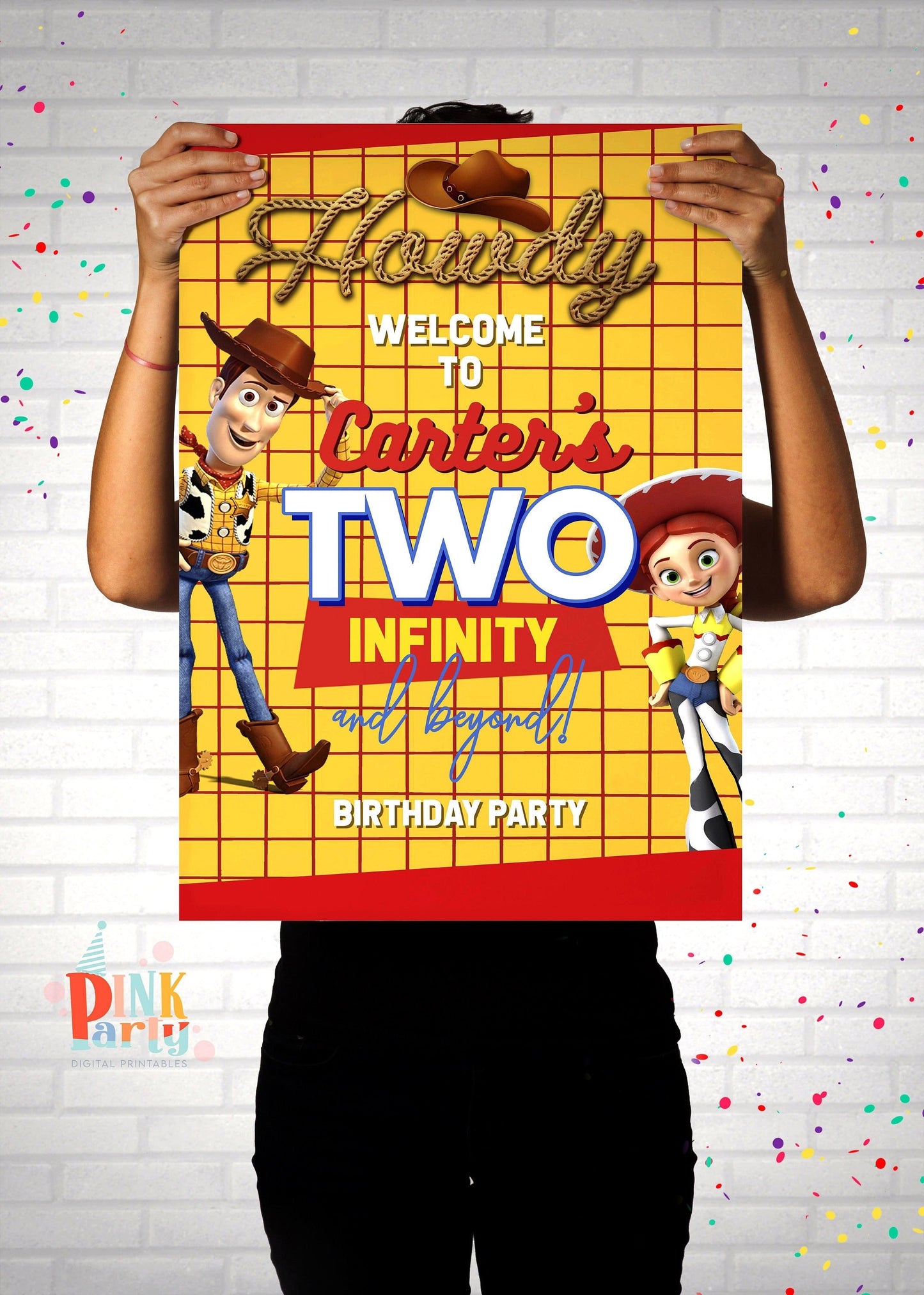 TOY STORY WOODY WELCOME SIGN EDITABLE TEMPLATE