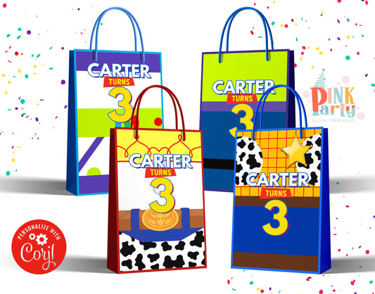 TOY STORY GIFT BAG EDITABLE LABEL DESIGNS