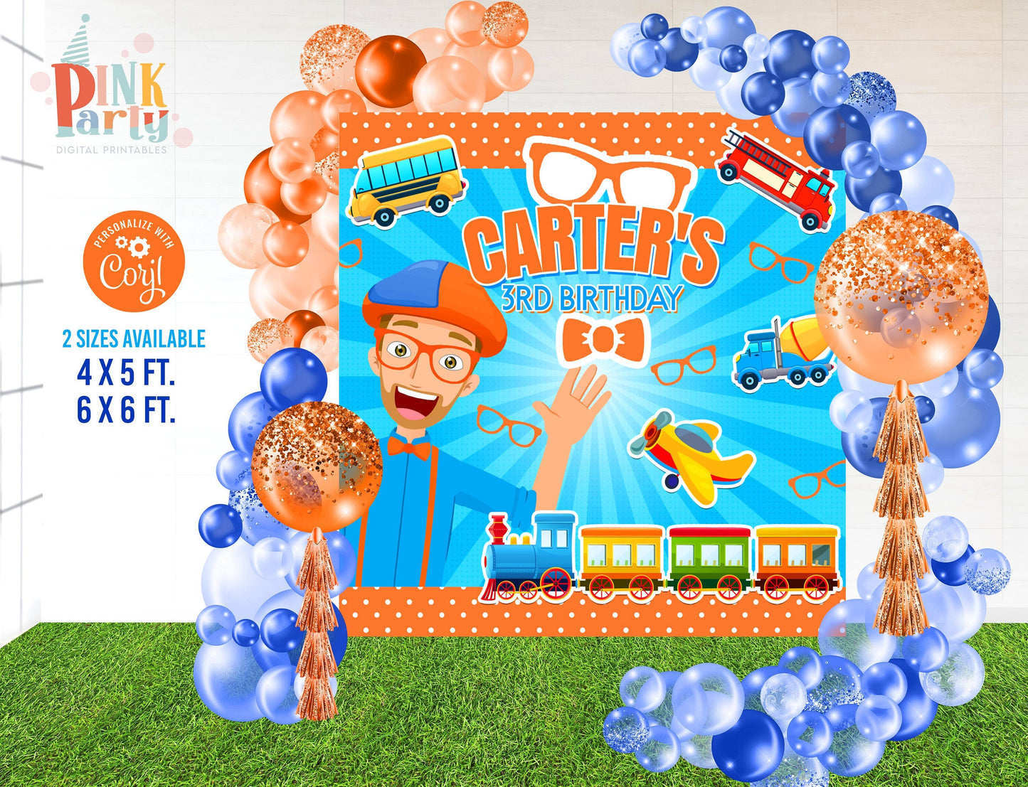 BLIPPI PRINTABLE EDITABLE BACKDROP DESIGN