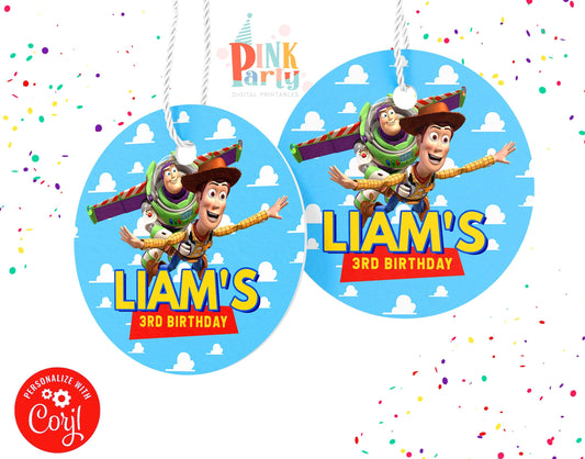 TOY STORY 3 INCH ROUND LABELS EDITABLE TEMPLATE