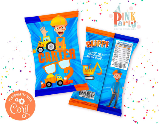 BLIPPI EDITABLE CHIP BAG WRAPPER DESIGN