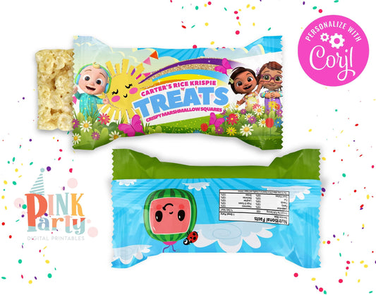 COCOMELON RICE KRISPIE TREATS EDITABLE WRAPPER