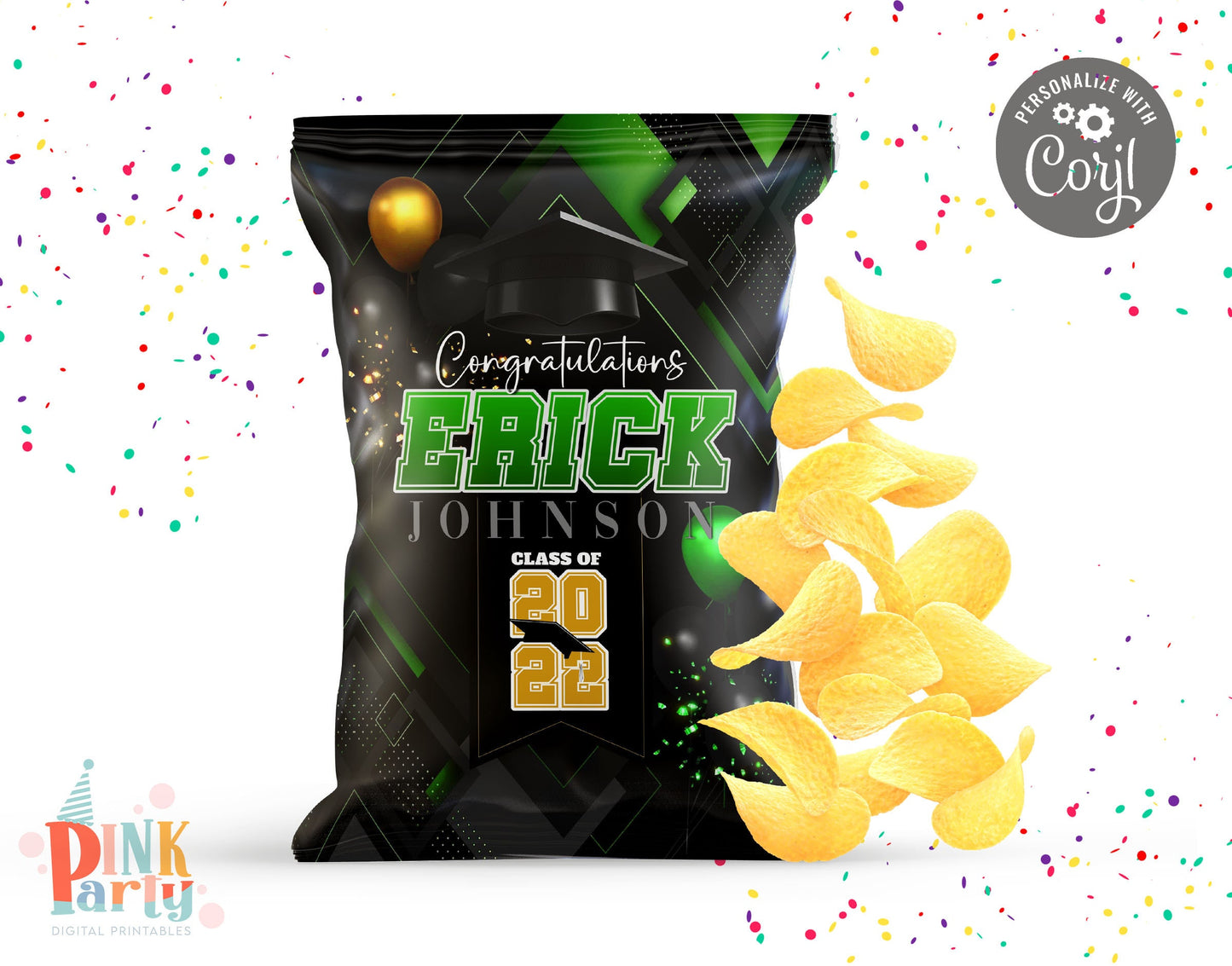 Kids Birthday chip bag, Template Printable, kids Birthday chip bag, kids Editable chip bag, Chip bag template, Potatoes wrapper, chips label