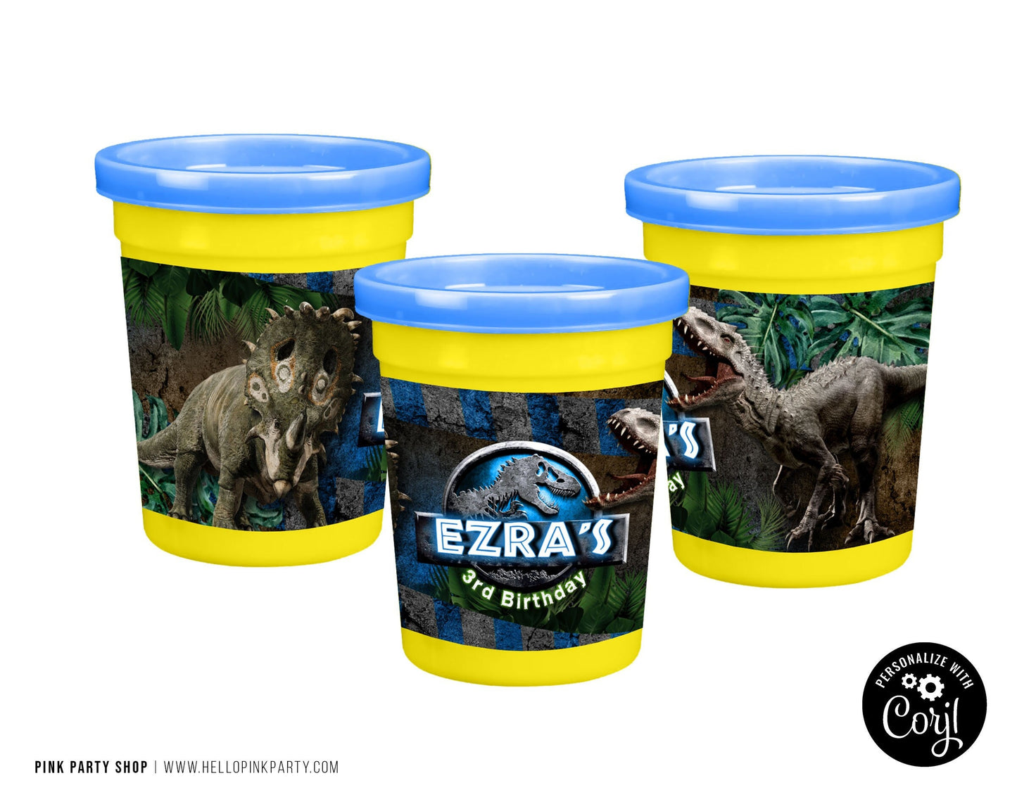 Jurassic Birthday Play dough Editable printable label