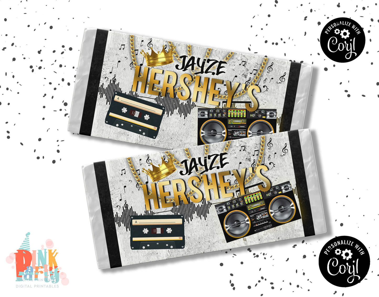 Notorious One Birthday Party Bundle Kit, Template Printable, Hip hop Birthday chip bag, Corjl Editable Hip Hop Custom party favors labels