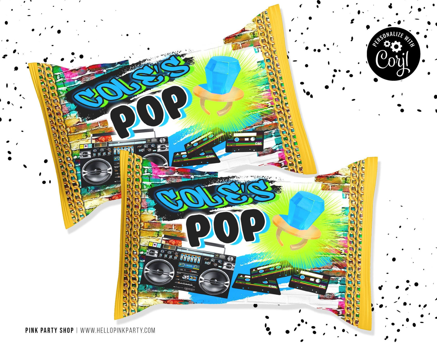 Kids Birthday Ring Pop Snacks bag Template Printable, kids Birthday snack bag, kids Editable candy bag, Ring pop bag template, favor labels