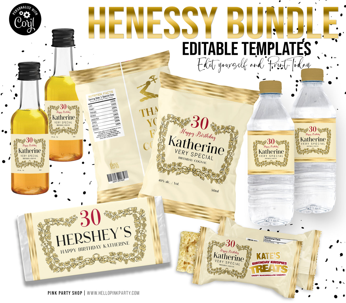 HENESSY PRINTABLE EDITABLE PARTY BUNDLE KIT