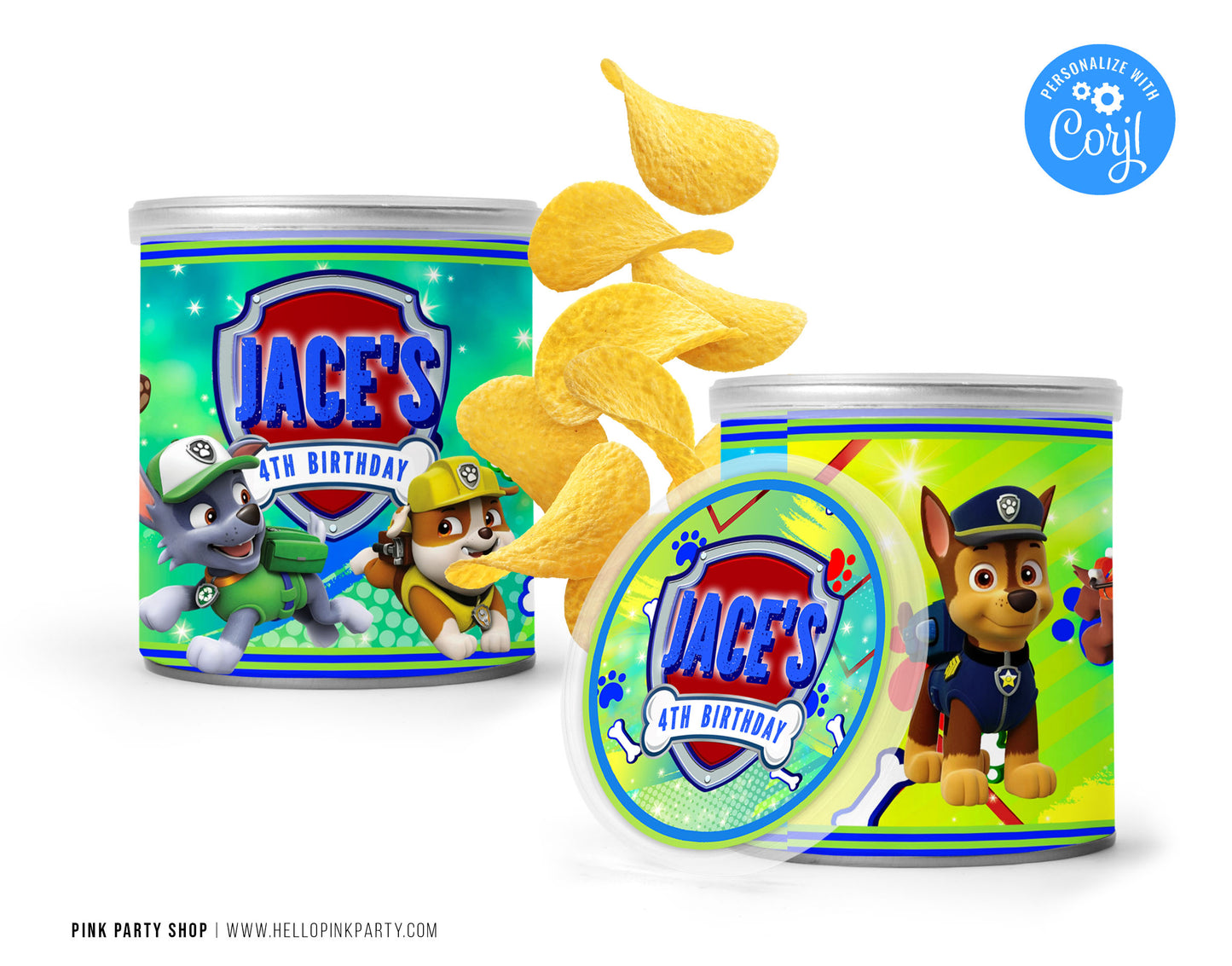 PAW PATROL PRINGLE WRAPPERS LABELS EDITABLE TEMPLATE