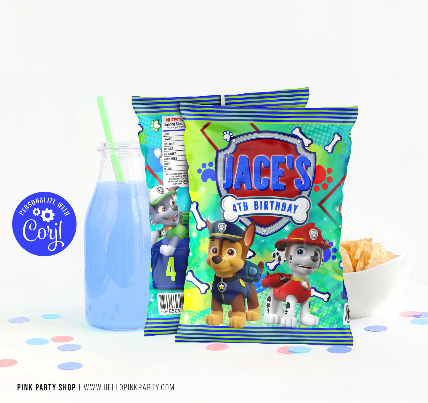 PAW PATROL CHIP BAG WRAPPER DESIGN