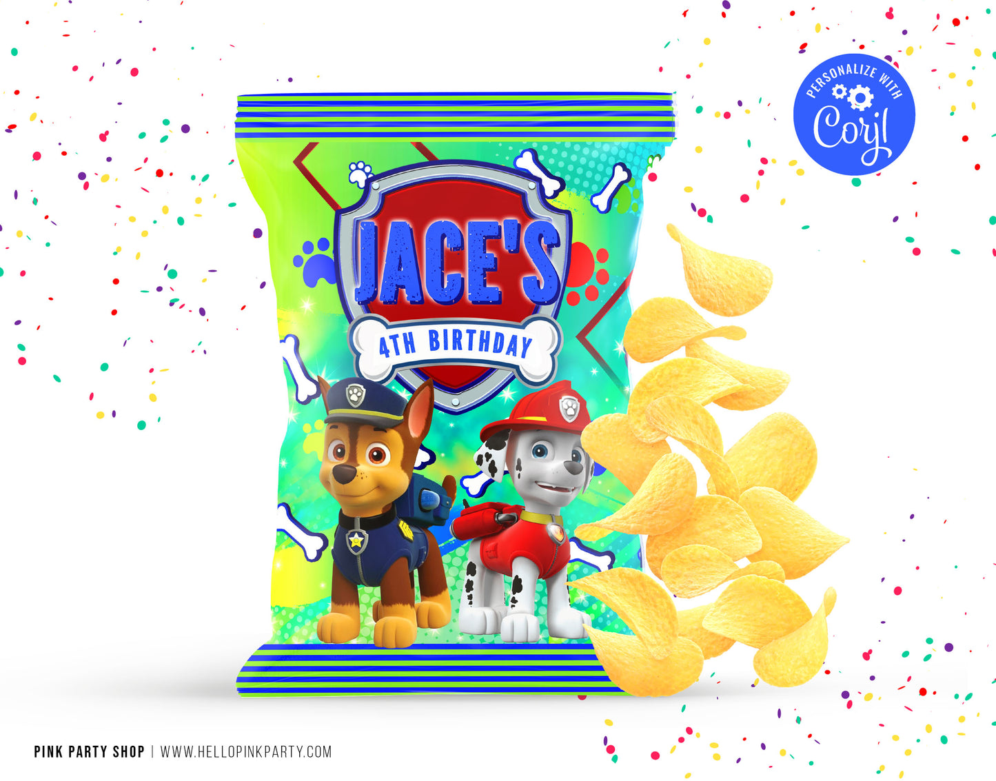 PAW PATROL CHIP BAG WRAPPER DESIGN