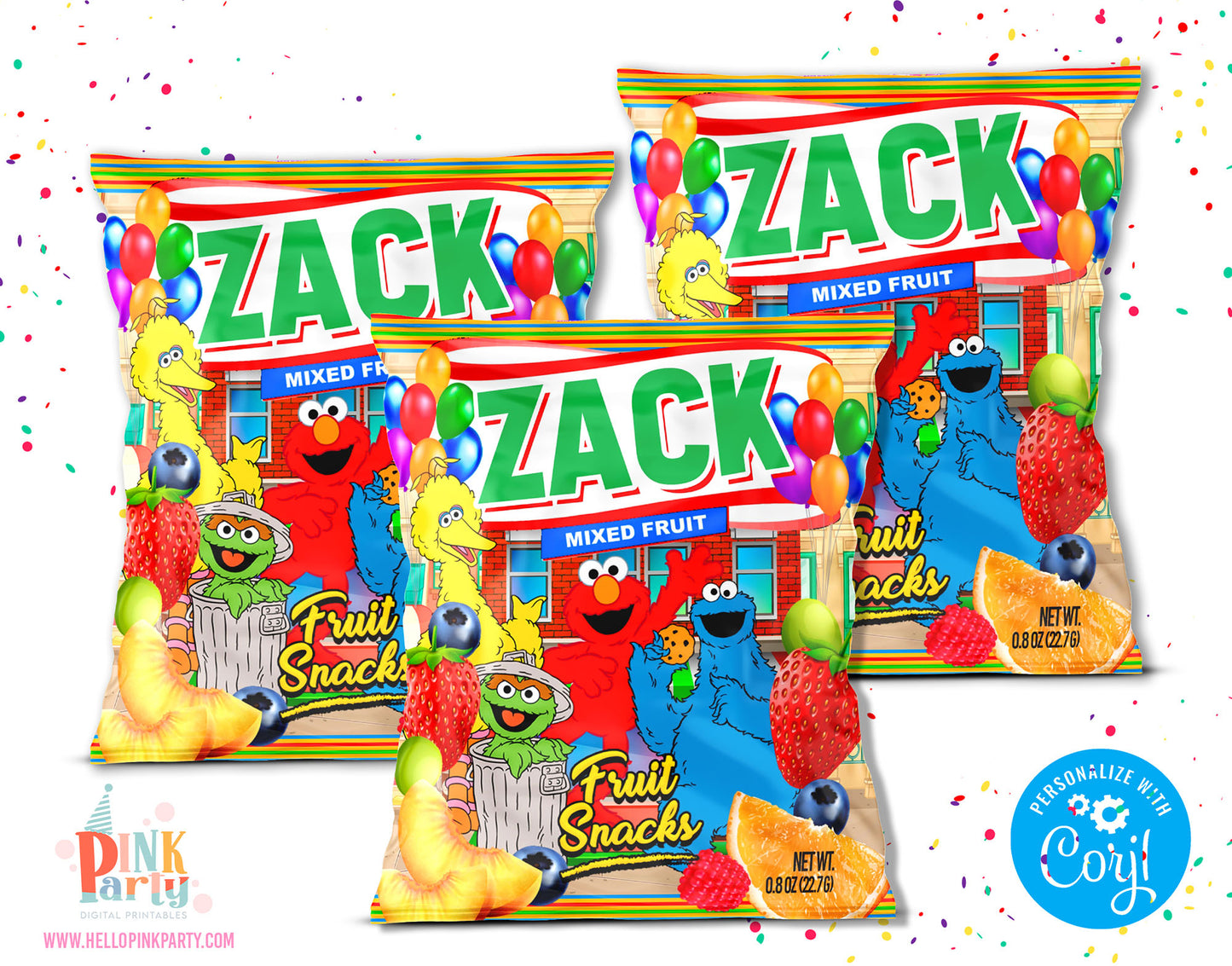 SESAME STREET FRUIT SNACKS WRAPPER DESIGN